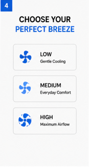 16 Inch Portable Floor Standing Fan - 3 speeds