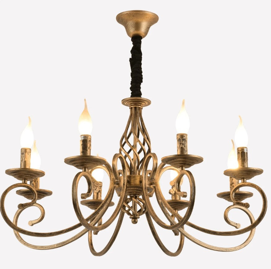 Vintage Chandelier 6/8 Light Pendant Light Bronze E14 Metal