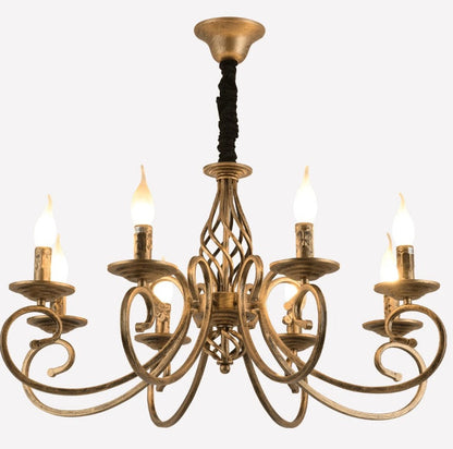 Vintage Chandelier 6/8 Light Pendant Light Bronze E14 Metal