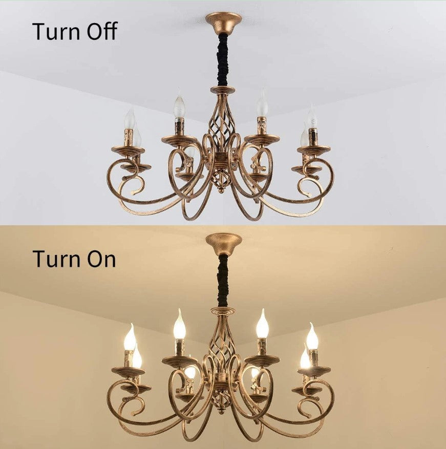 Vintage Chandelier 6/8 Light Pendant Light Bronze E14 Metal