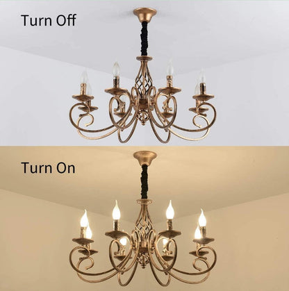 Vintage Chandelier 6/8 Light Pendant Light Bronze E14 Metal