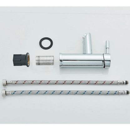 Cylindrical Chrome Basin Tap | Single Lever Brass Bathroom Mixer