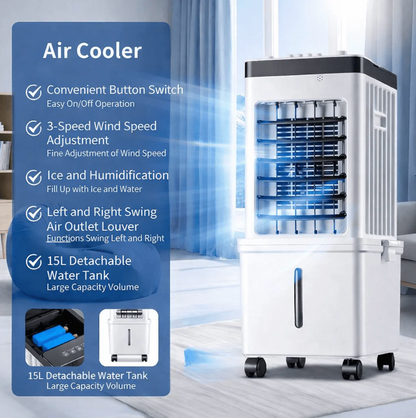 ArcticBreeze™ Portable Air Cooler Specification - 3 Speeds Silent Mode LED Light