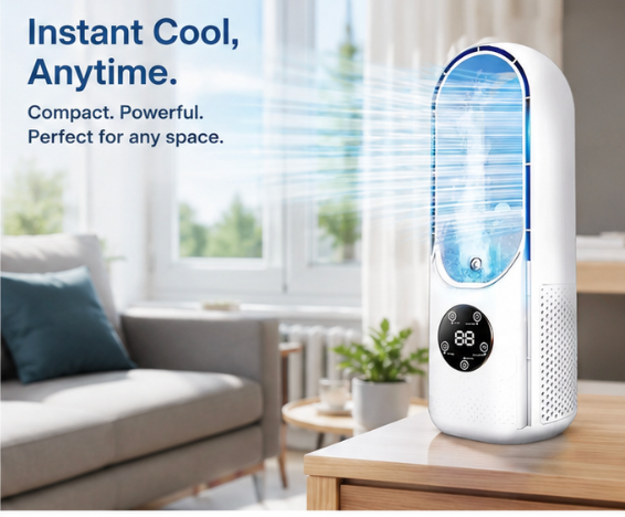 Bladeless USB Cooling Fan with Humidifier - misting