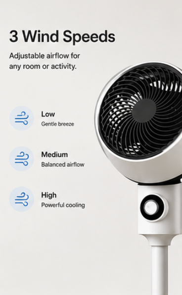 Quiet Oscillating Floor Fan - quiet operation