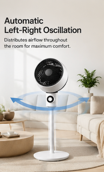Quiet Oscillating Floor Fan - features
