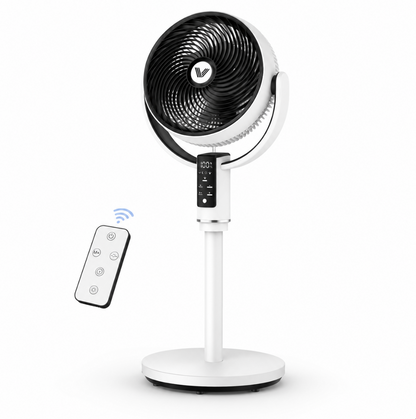 4-in-1 Adjustable Standing Fan with Remote 10 Speeds LED Display 90 Degree - UK