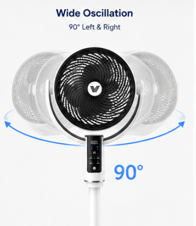 4-in-1 Adjustable Standing Fan - LED display