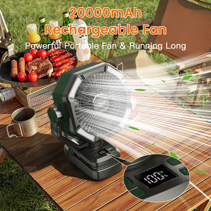 Camping Fan Rechargeable - LED light