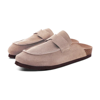 Women's Classic Faux Suede Cork Slippers with Arch Support