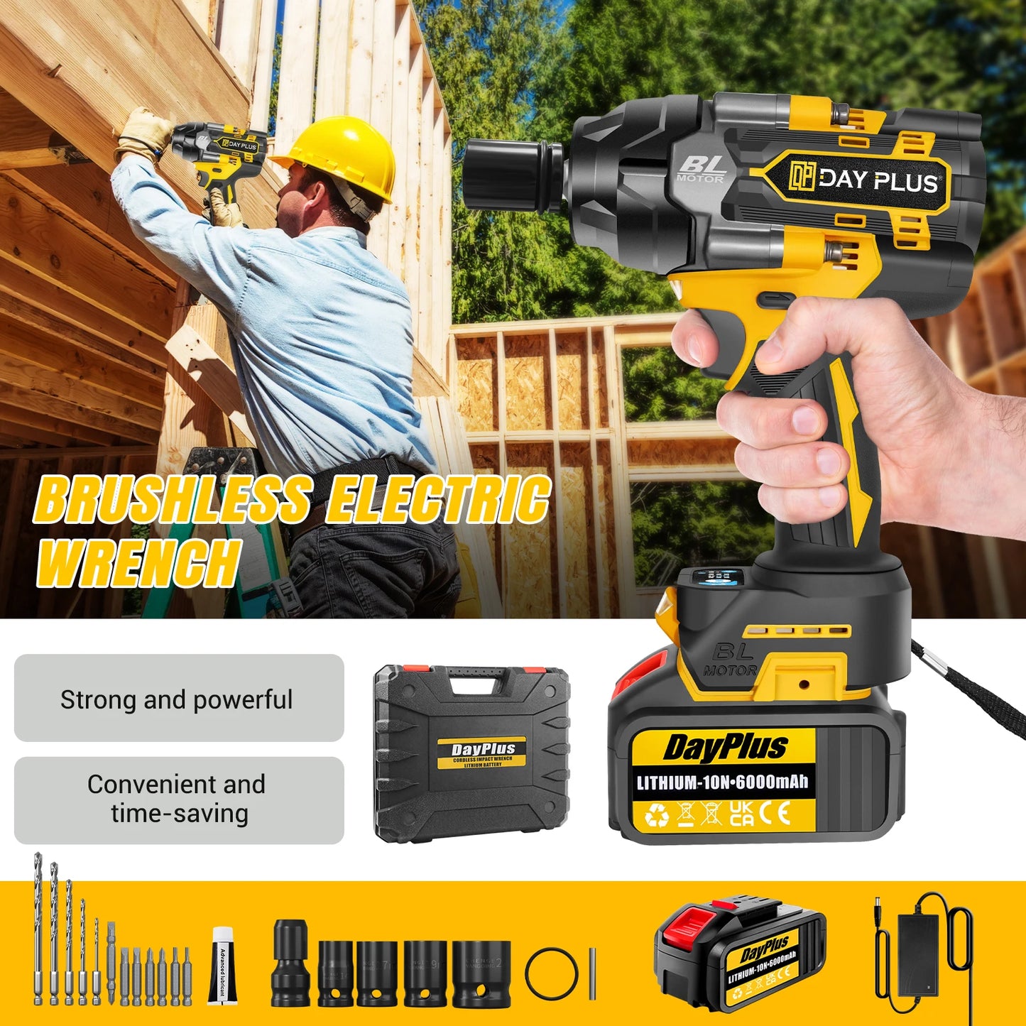 Cordless Impact Wrench 750Nm | High Torque | Car Tyres Trucks & Home Use