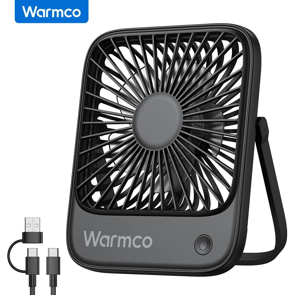 Mini USB Desk Fan USB-C Powered 3 Speeds 180 Degree Tilt Quiet Office Fan - UK