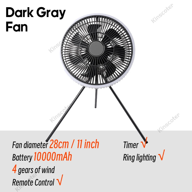 10000mAh Camping Fan - portable