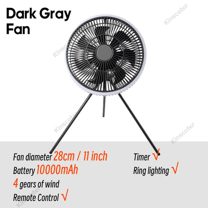 10000mAh Camping Fan - portable