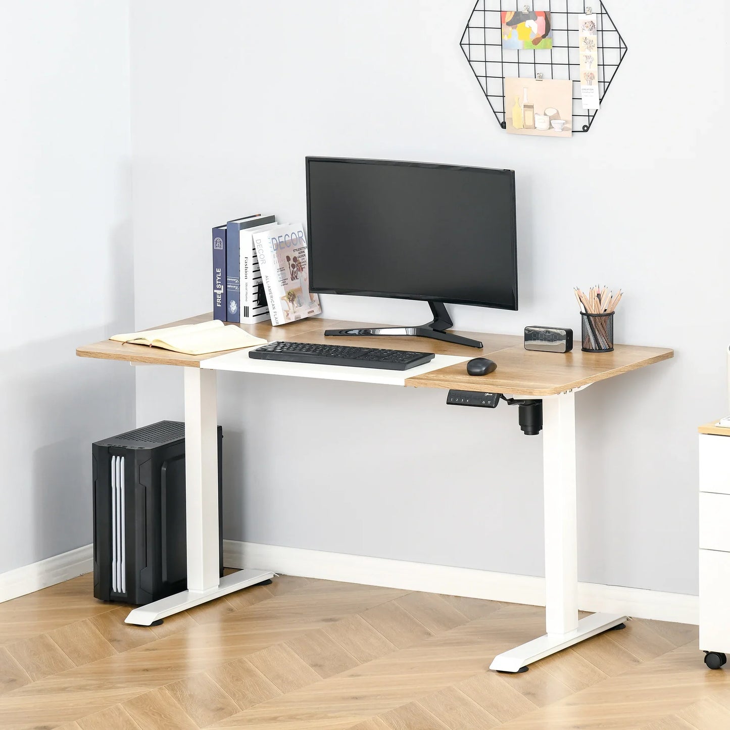 Electric Height Adjustable Standing Desk 140x70cm with Memory Function