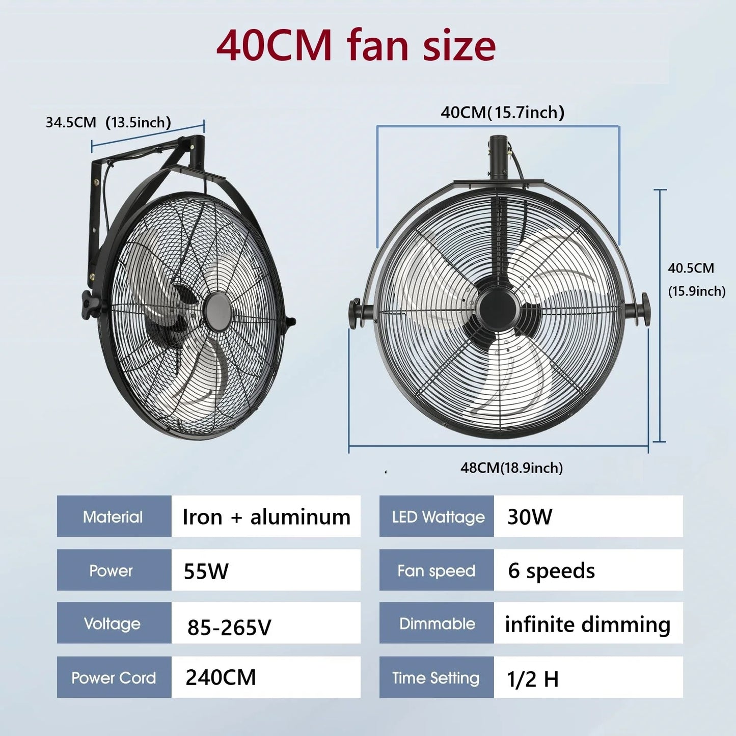 20 Inch Industrial Ceiling Fan - overview