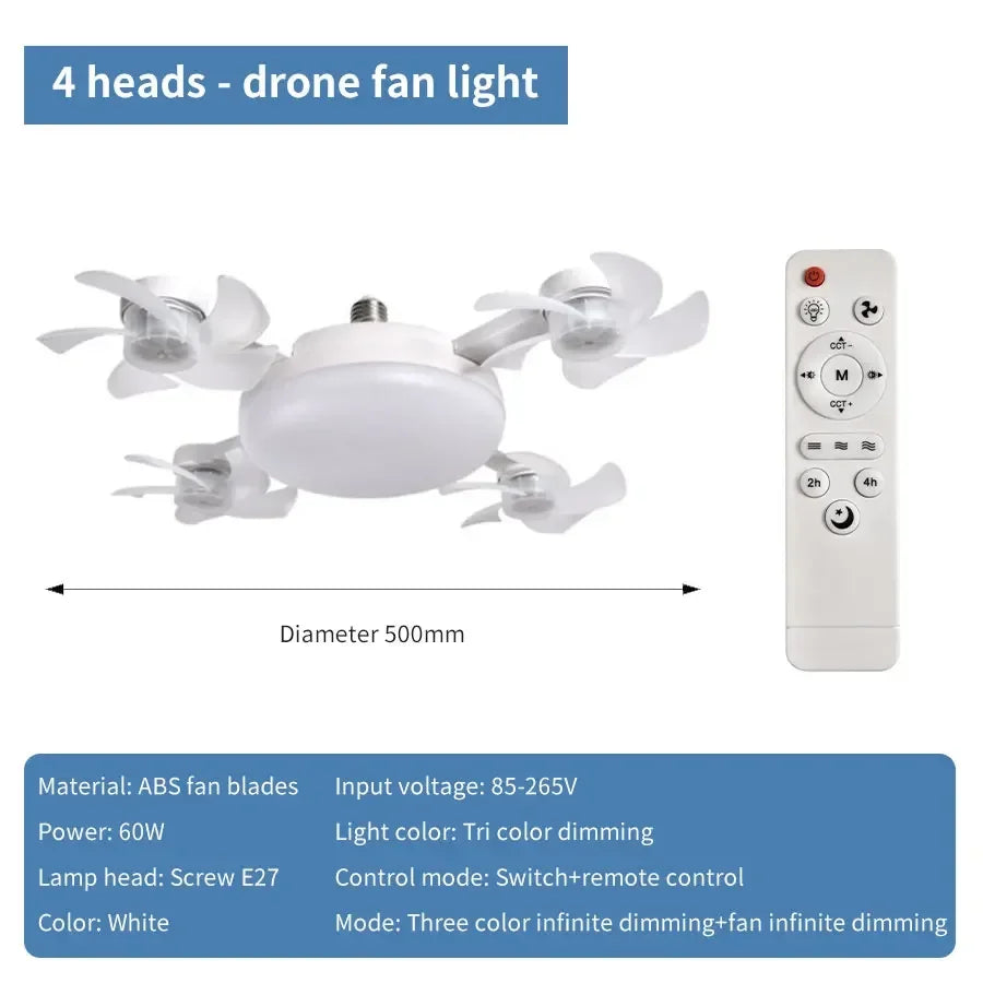 E27 Drone Design Ceiling Fan - overview