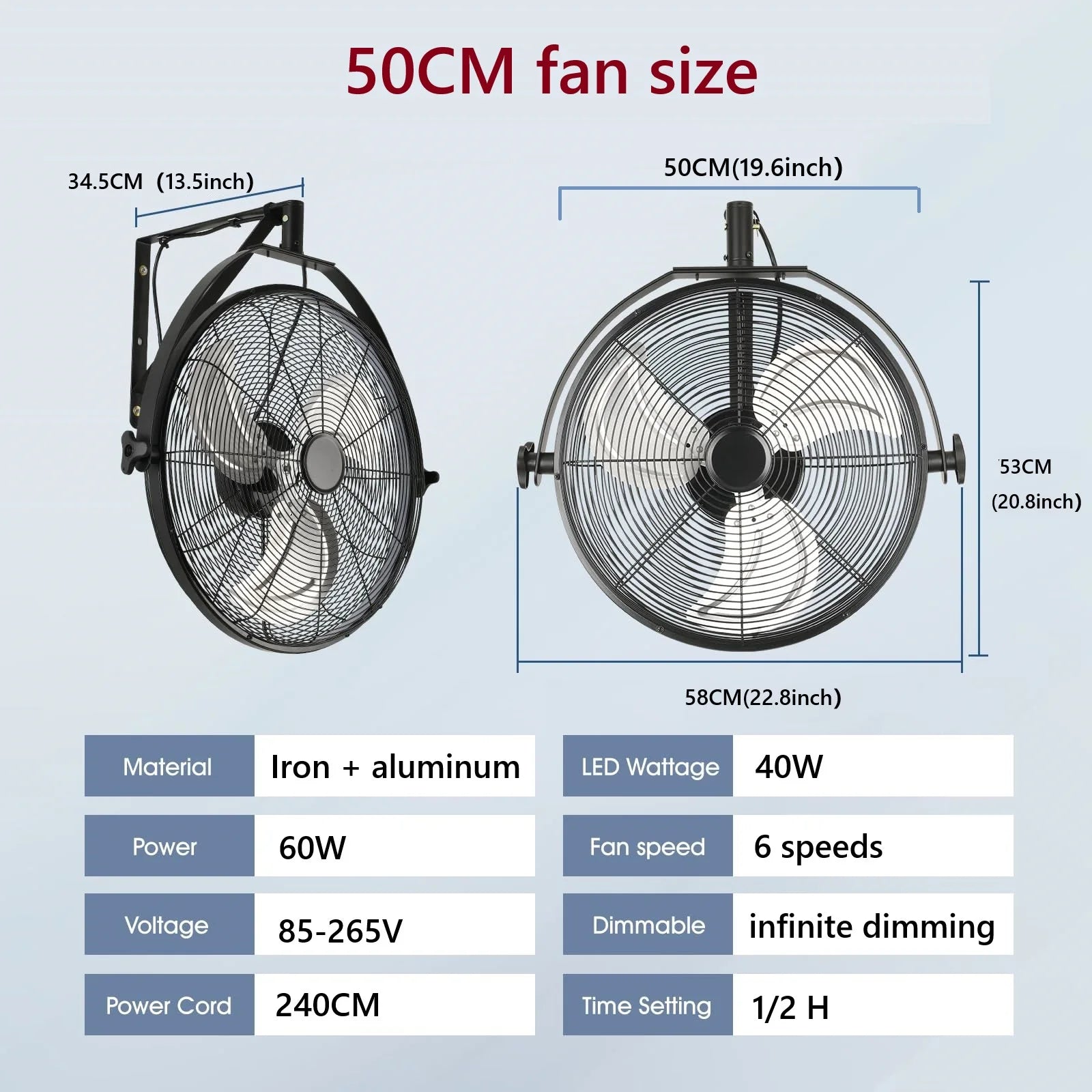 20 Inch Industrial Ceiling Fan - installation
