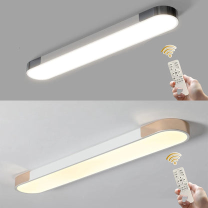 Modern LED Ceiling Light Dimmable with Remote Control Oval Light Black/Gold 100cm