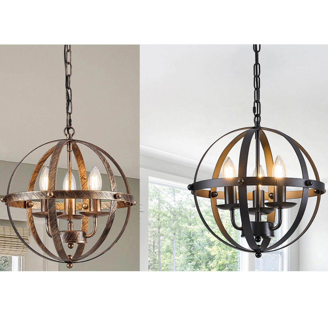 Pendant Light Industrial Globe Lighting Chandelier Hanging Bronze/Black 32cm