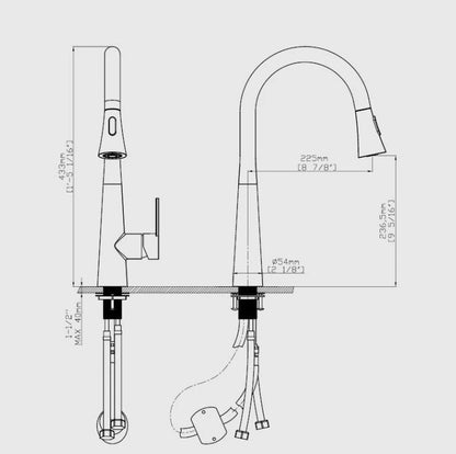 Kitchen Faucets with Pull Out Spray Mixer Faucet Swivel Chrome Stainless Steel