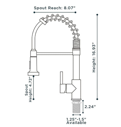 Industrial Spring Kitchen Tap | Pull-Down Spray Mixer | Chrome High-Arc Faucet