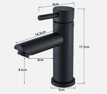 Matte Black Basin Tap | Single Lever Brass Mixer | Pop-Up Waste Included