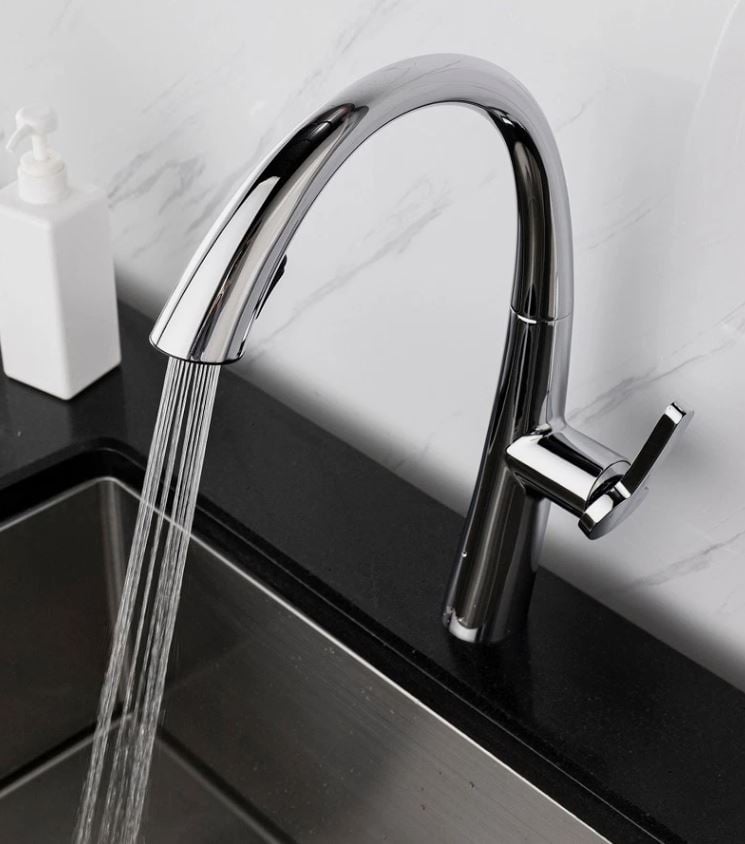 Kitchen Tap Chrome Single Handle Stainless Steel Kitchen Faucet