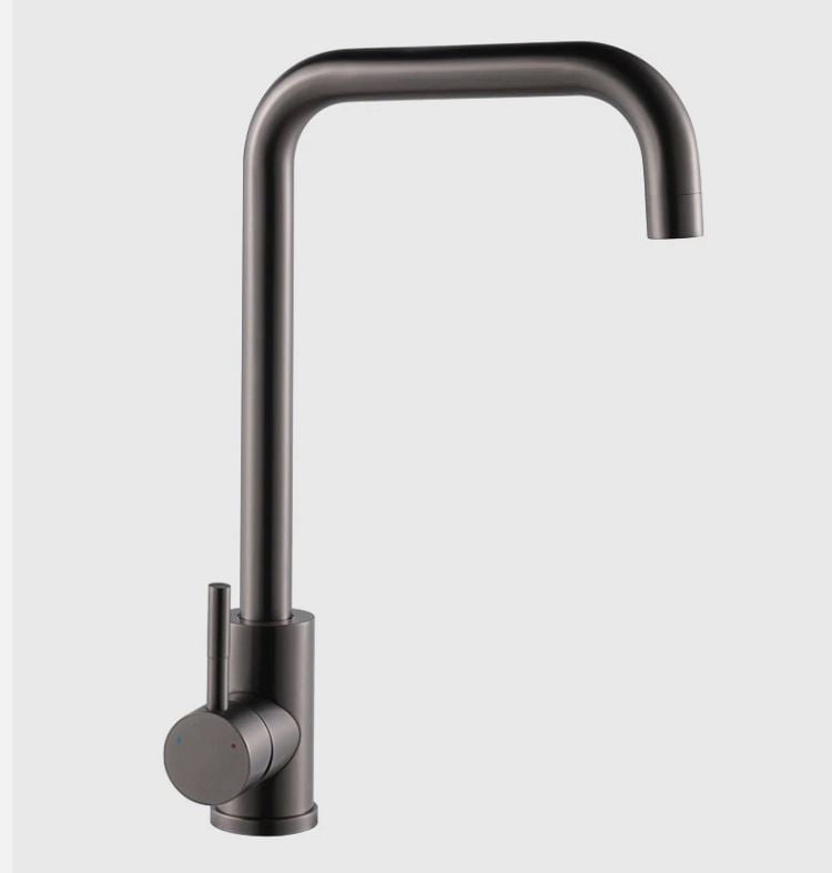 Kitchen Mixer Tap Swivel Kitchen Sink Faucet Stainless Steel Single Handle Anthracite Grey