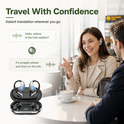 AI Translator Earbuds — 144 Languages, Bluetooth 6.0
