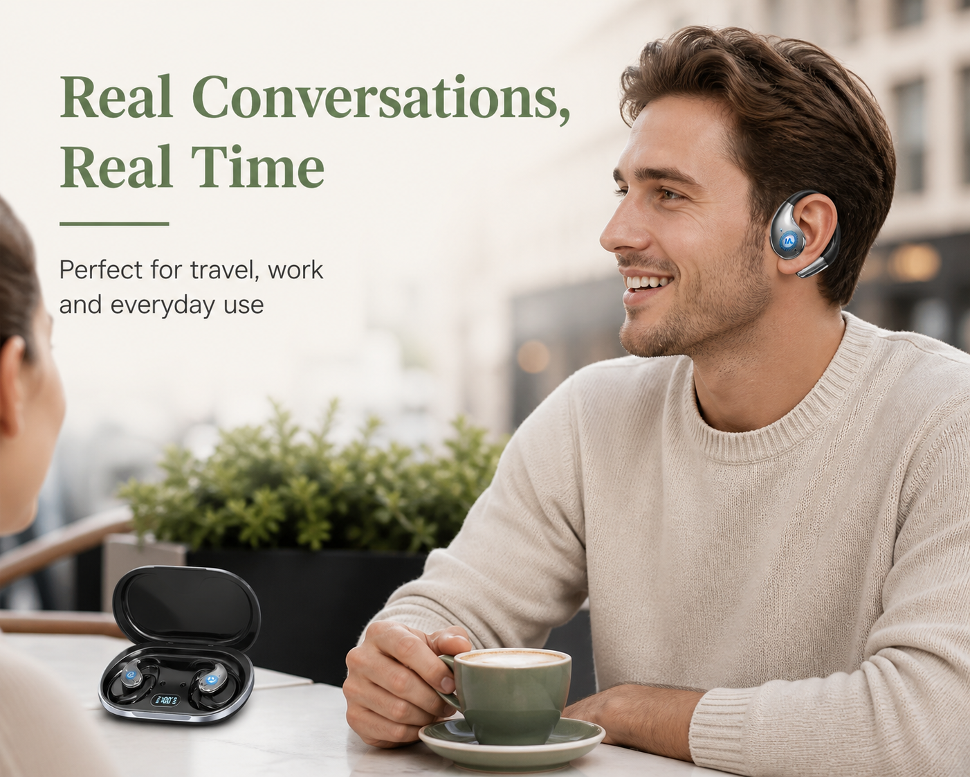 AI Translator Earbuds — 144 Languages, Bluetooth 6.0