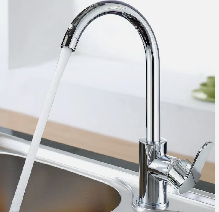 High-Arc Chrome Kitchen Tap | Single Lever Brass Mixer | Minimalist Design