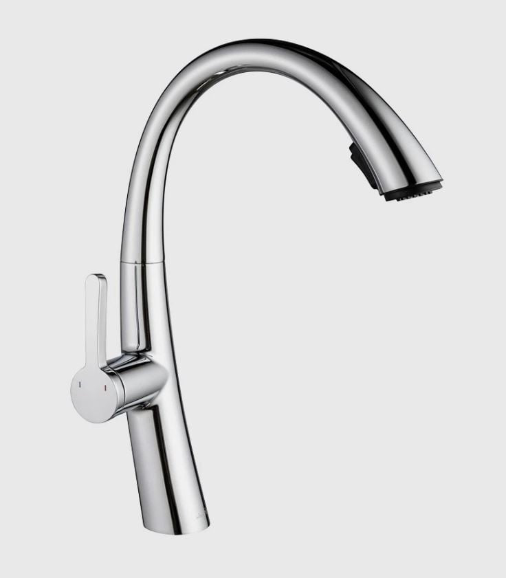 Kitchen Tap Chrome Single Handle Stainless Steel Kitchen Faucet