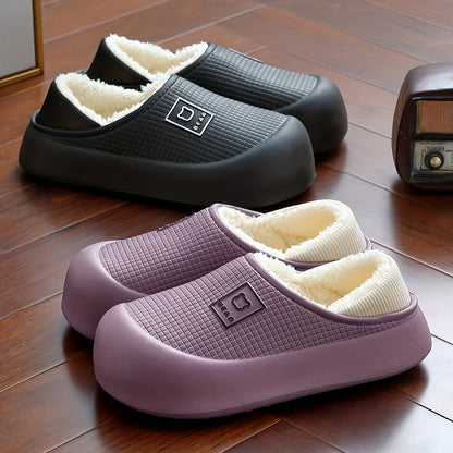 Women’s Fleece Winter Slippers – Non-Slip Cartoon Bear House Shoes