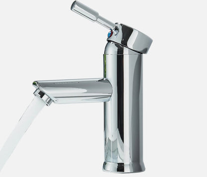 Cylindrical Chrome Basin Tap | Single Lever Brass Bathroom Mixer