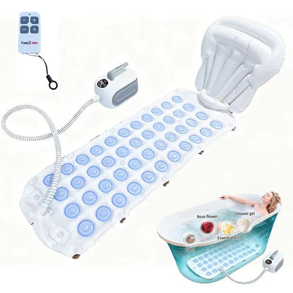 Bubble Spa Bath Mat – Silent Wireless Bubble Massage System with Remote Control