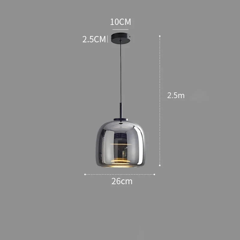 Elegant Nordic Glass LED Pendant Light