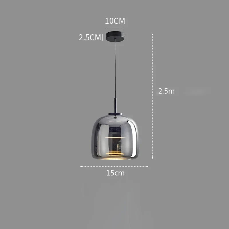 Elegant Nordic Glass LED Pendant Light