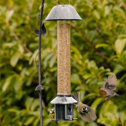 Squirrel Proof Bird Feeder | Metal Hanging Feeder | Weatherproof Seed Feeder