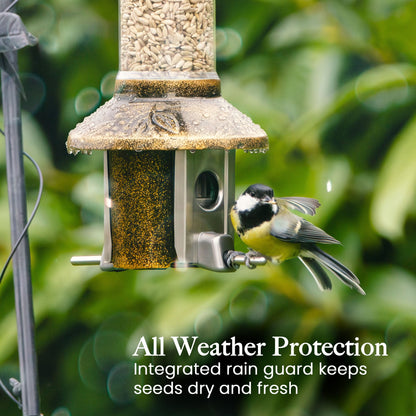 Squirrel Proof Bird Feeder | Metal Hanging Feeder | Weatherproof Seed Feeder