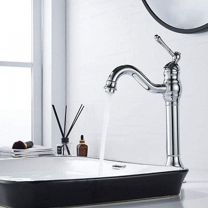 Basin Tap Retro 360 Swivel Bathroom Sink Faucet Single Lever Mixer Gold/Silver