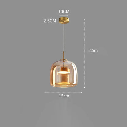Elegant Nordic Glass LED Pendant Light